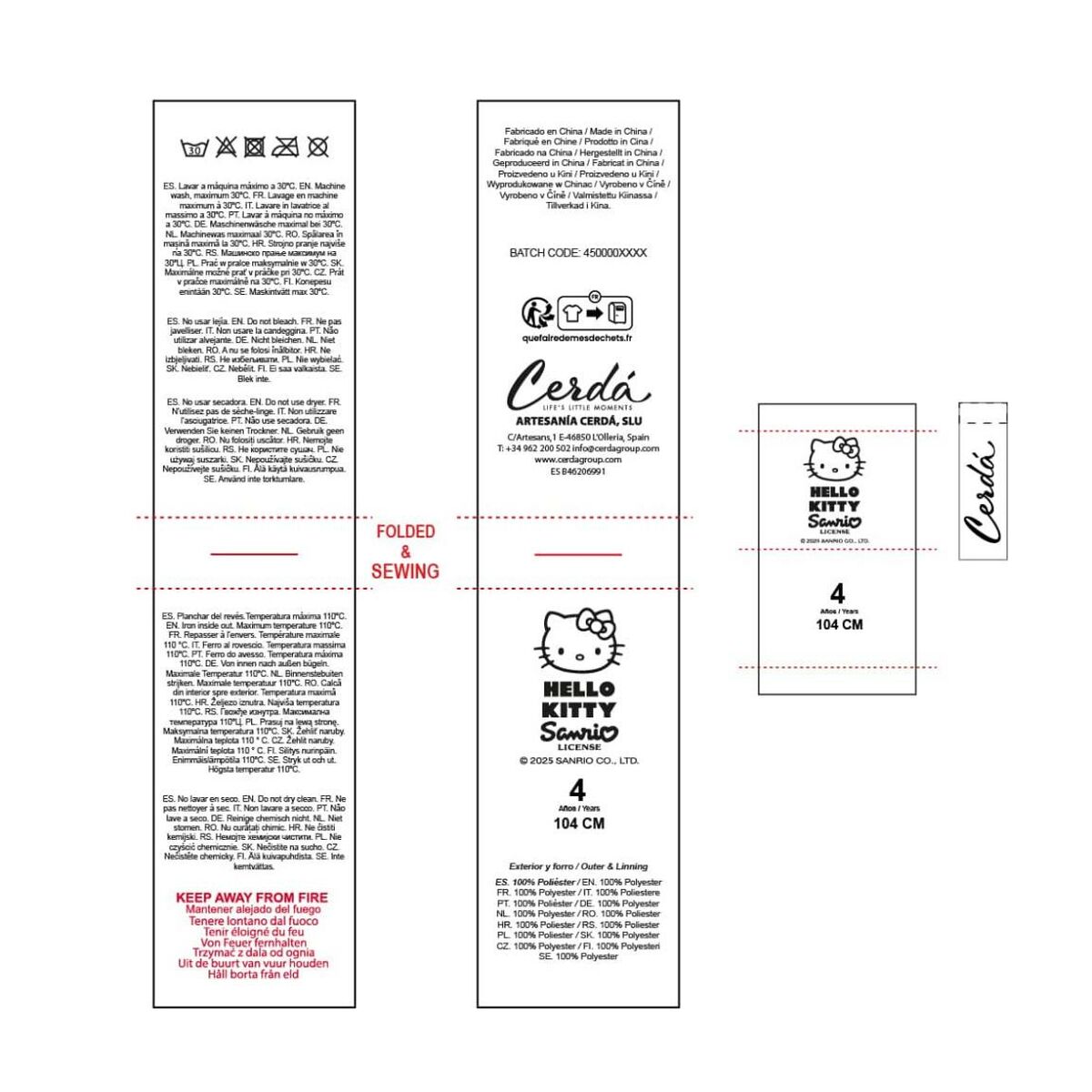 Batín Infantil Hello Kitty Blanco