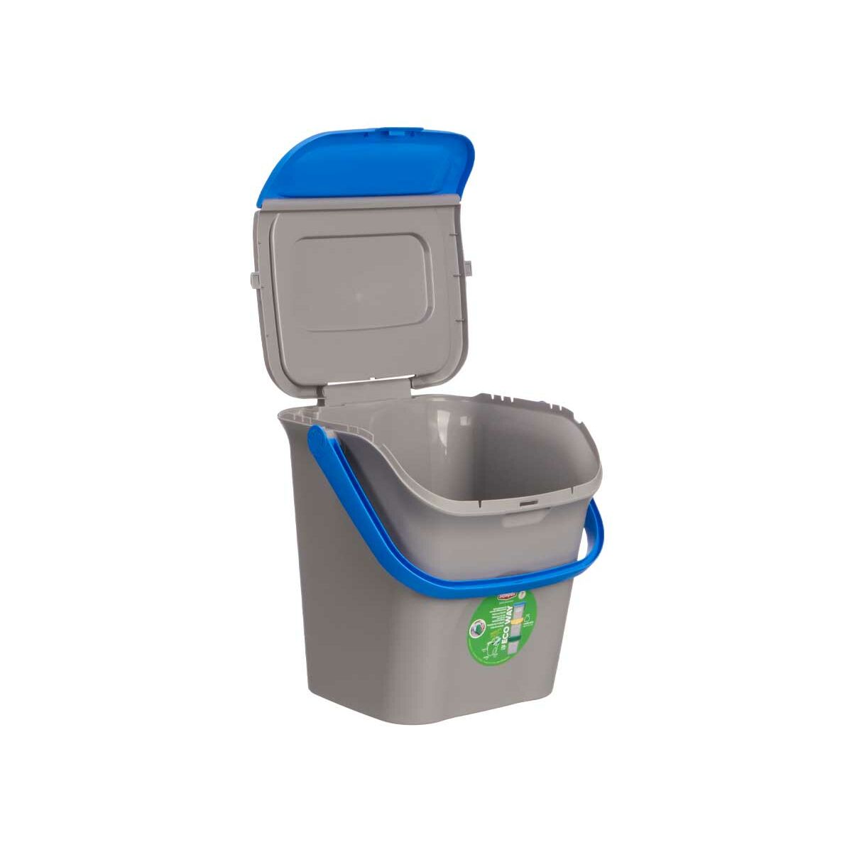 Cubo de basura Stefanplast ECOWAY Azul Gris Polipropileno 28 L Apilable (6 Unidades)