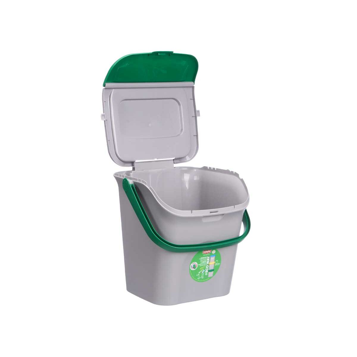 Cubo de basura Stefanplast ECOWAY Verde Gris Polipropileno 28 L Apilable (6 Unidades)