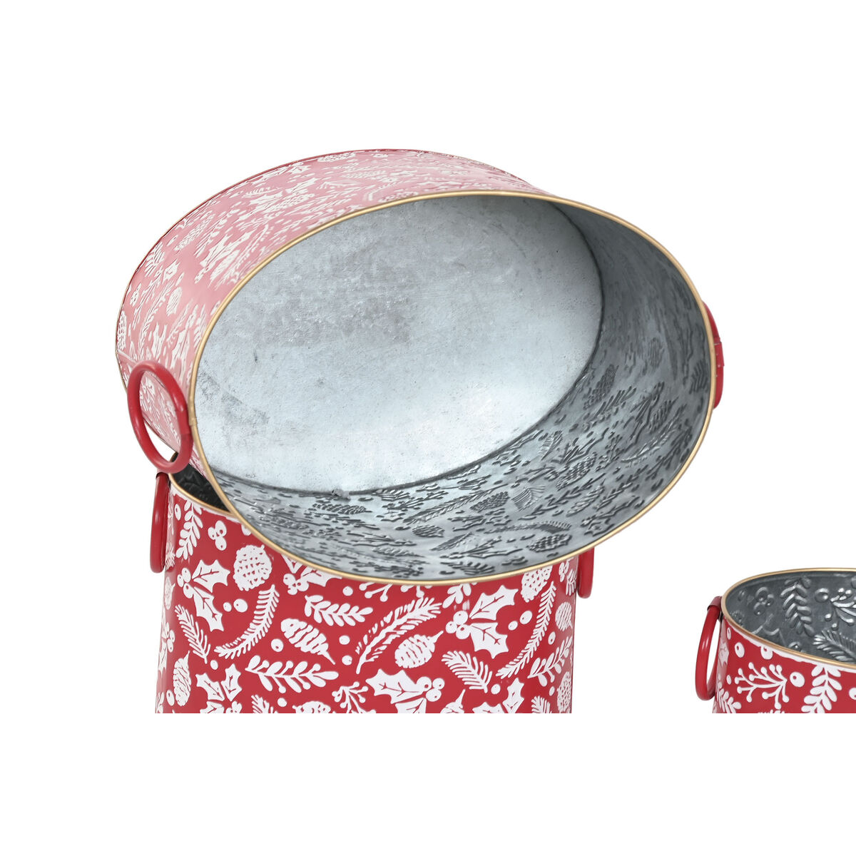 Set Adornos de Navidad Home ESPRIT Rojo Verde Navidad 28,5 x 19,5 x 24 cm (3 Piezas) (2 Unidades)