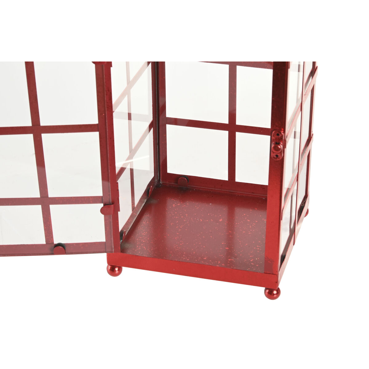 Farol Home ESPRIT Rojo Dorado Metal Cristal 21 x 21 x 63 cm (2 Unidades)