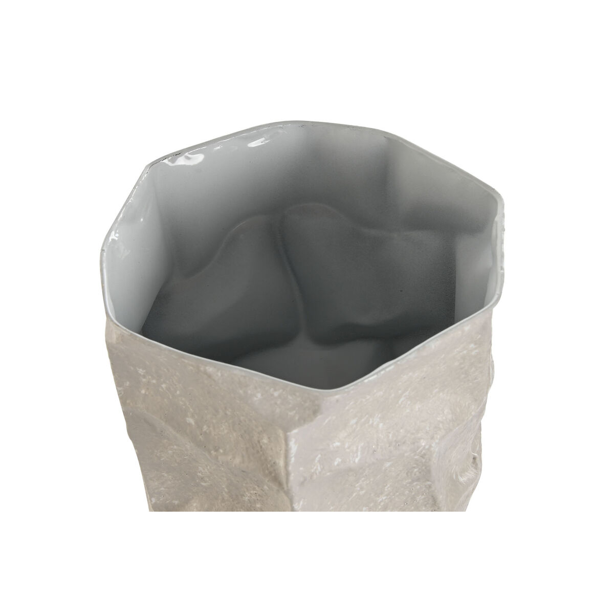 Set de 2 Jarrones Home ESPRIT Beige Metal Moderno 20 x 20 x 48 cm 19 x 19 x 48 cm (2 Piezas)