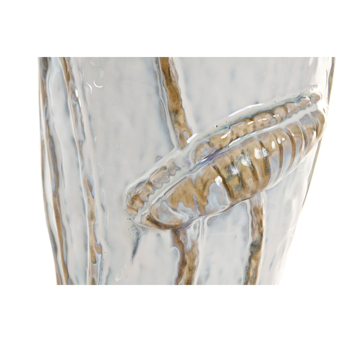 Jarrón Home ESPRIT Azul Blanco Cerámica 27 x 27 x 35 cm