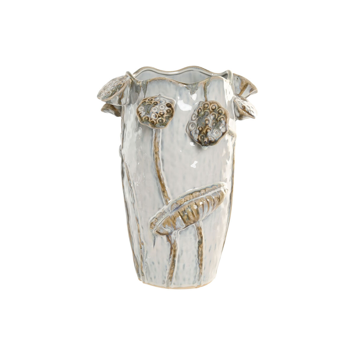 Jarrón Home ESPRIT Azul Blanco Cerámica 27 x 27 x 35 cm