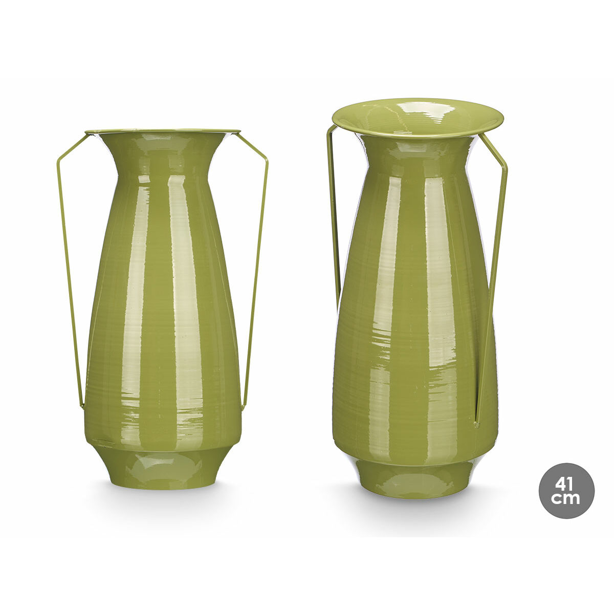 Jarrón Gift Decor Verde Hierro Cónico 25,5 x 41,5 x 18,5 cm (4 Unidades)