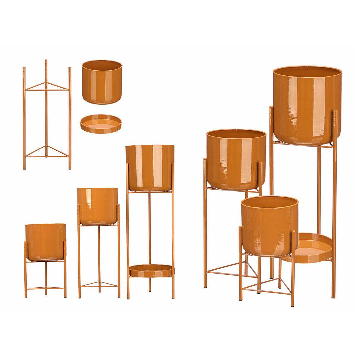 Set de Maceteros Gift Decor Teja Hierro 3 Piezas (2 Unidades)