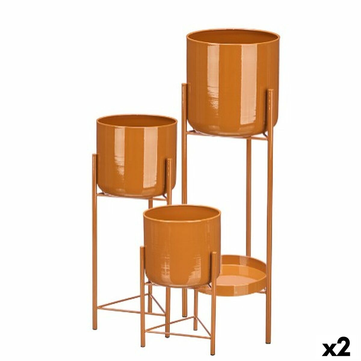 Set de Maceteros Gift Decor Teja Hierro 3 Piezas (2 Unidades)