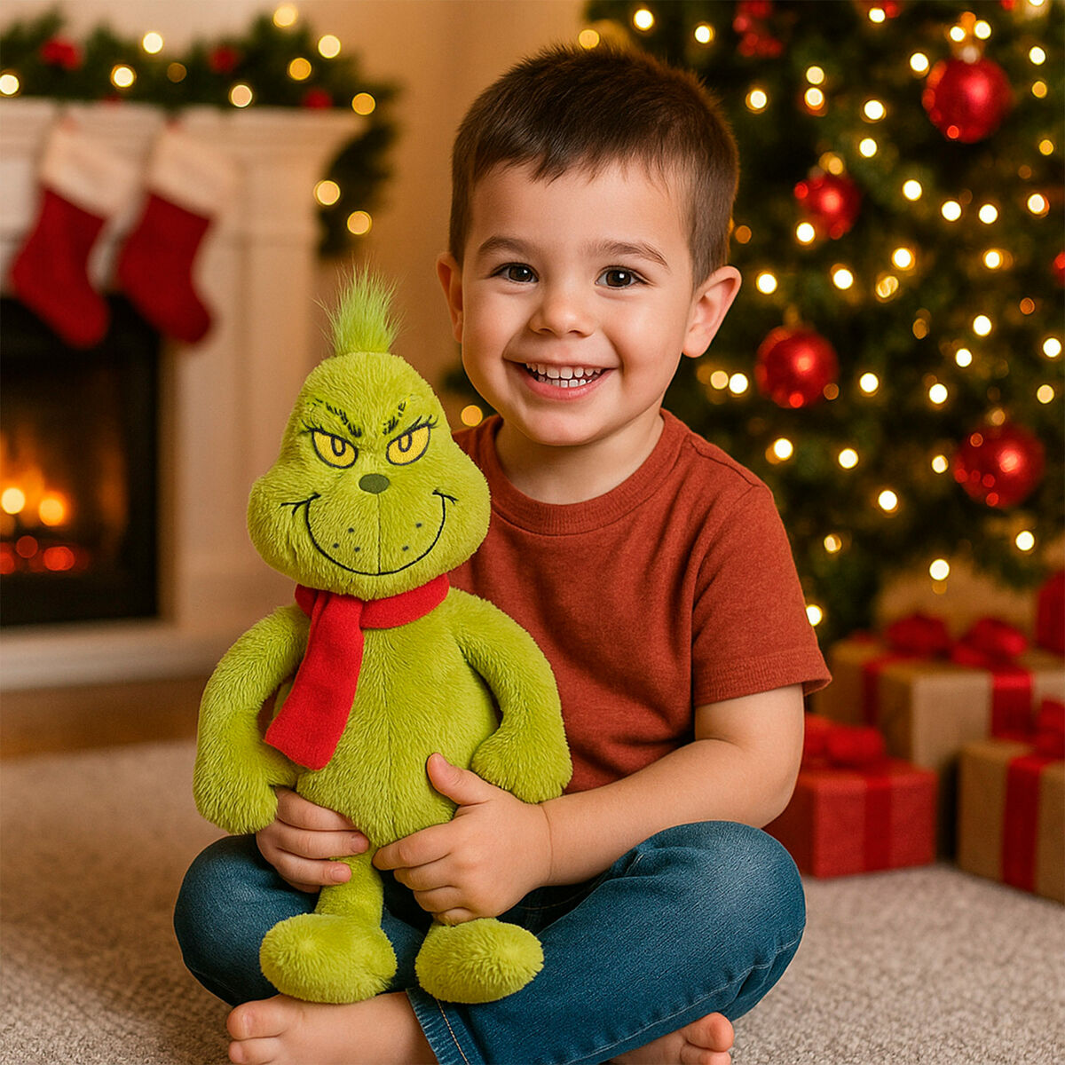 Peluche The Grinch Rojo Poliéster Felpa (4 Unidades)