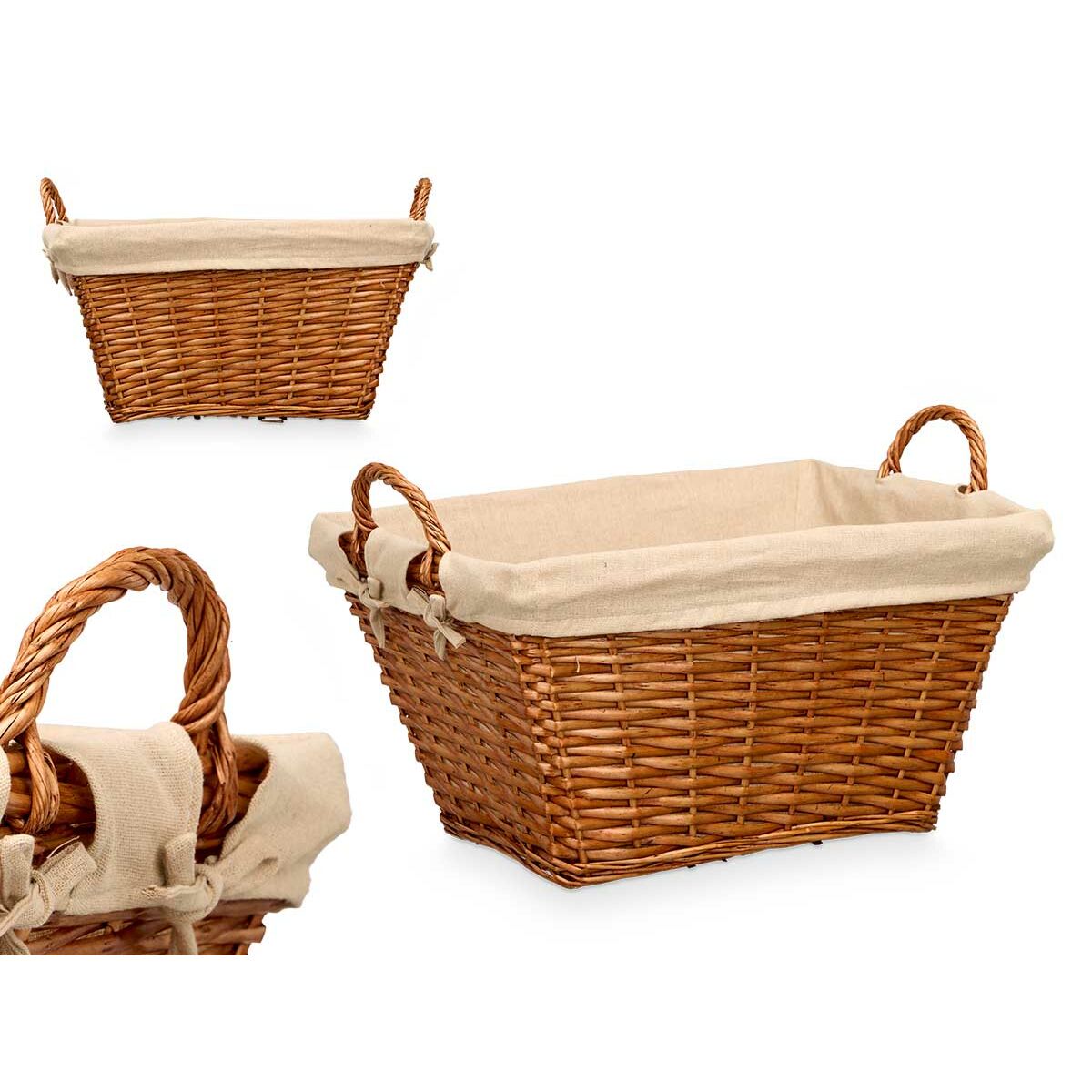 Cesta Multiusos Kipit Natural Poliéster Algodón Mimbre (12 Unidades)