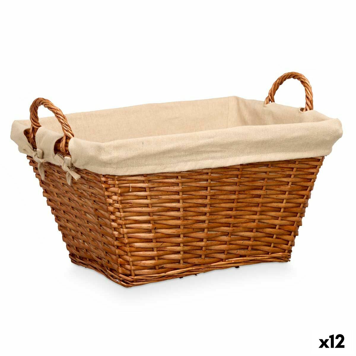 Cesta Multiusos Kipit Natural Poliéster Algodón Mimbre (12 Unidades)