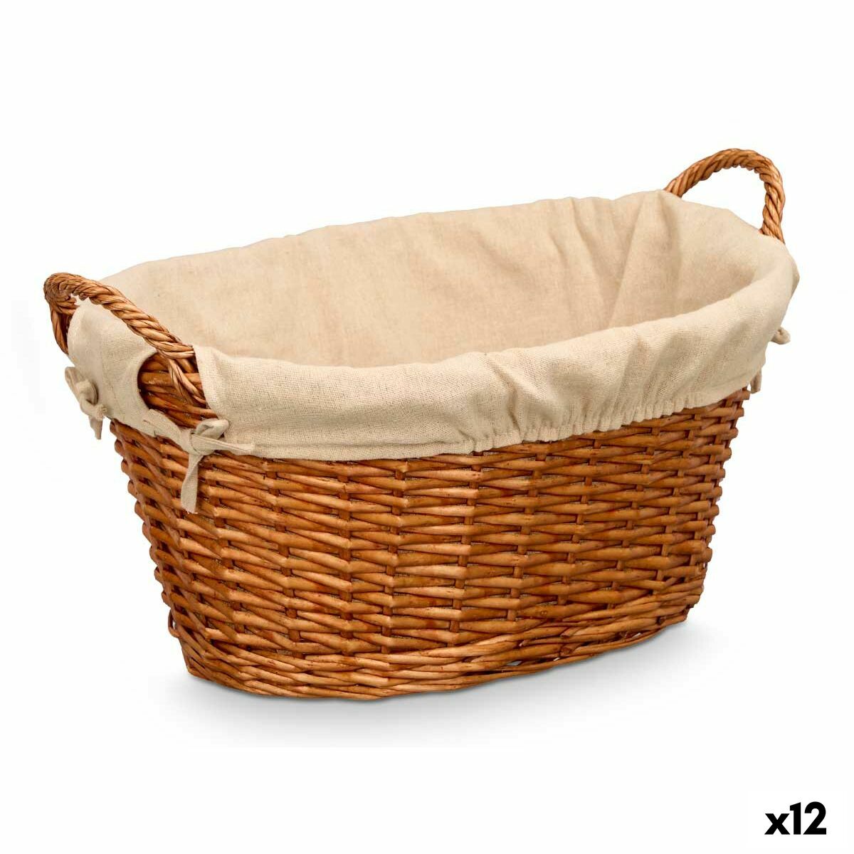 Cesta Multiusos Kipit Natural Poliéster Algodón Mimbre (12 Unidades)