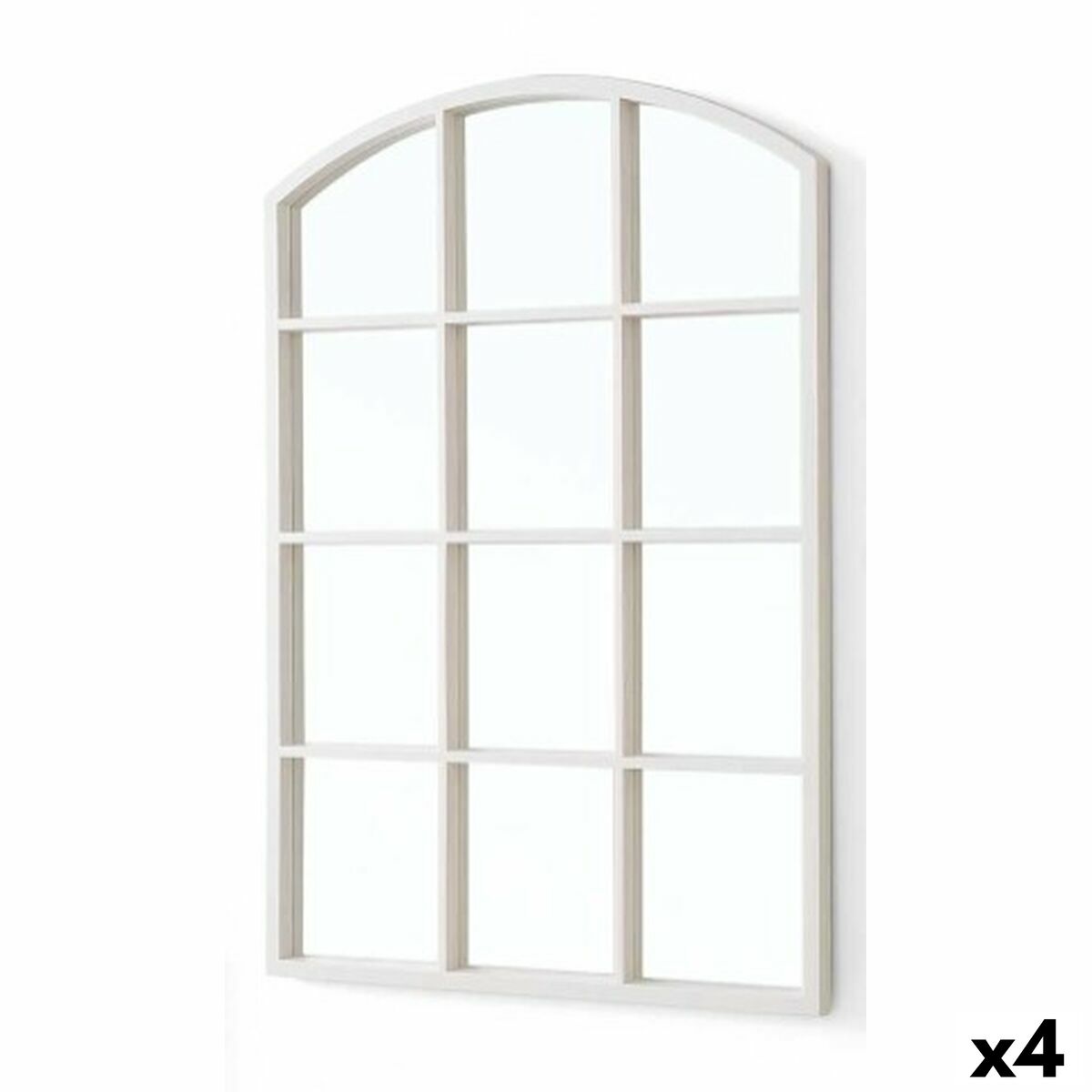 Espejo de pared Gift Decor Blanco Ventana 50,5 X 2,5 X 76 cm (4 Unidades)