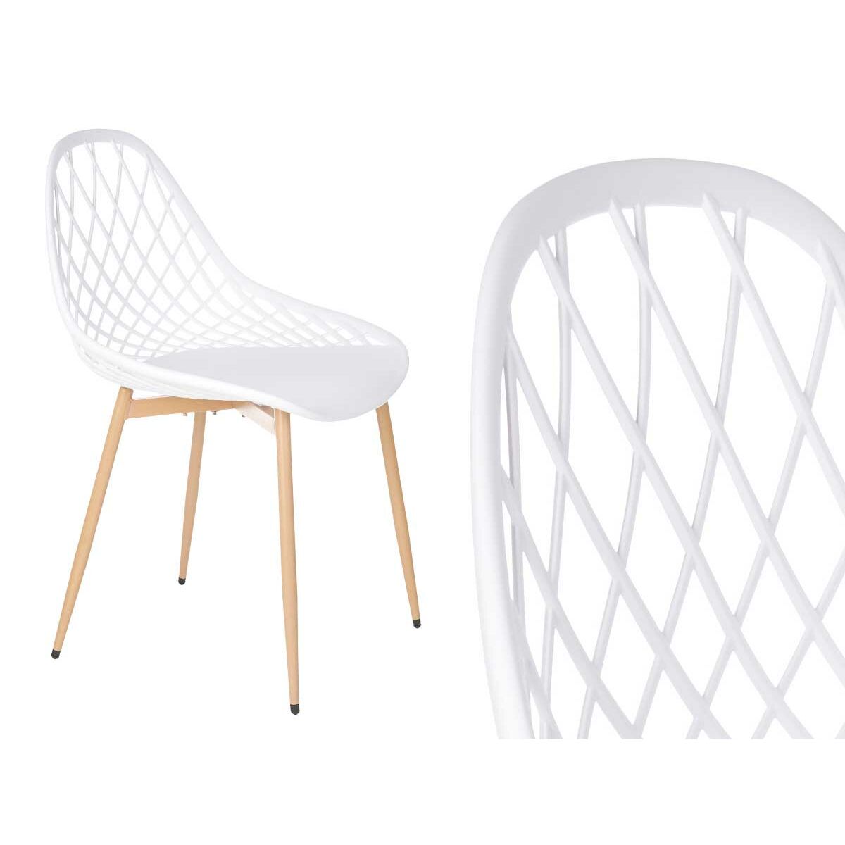 Silla de Comedor Gift Decor Blanco Metal Polipropileno 56 x 80 x 51 cm (4 Unidades)