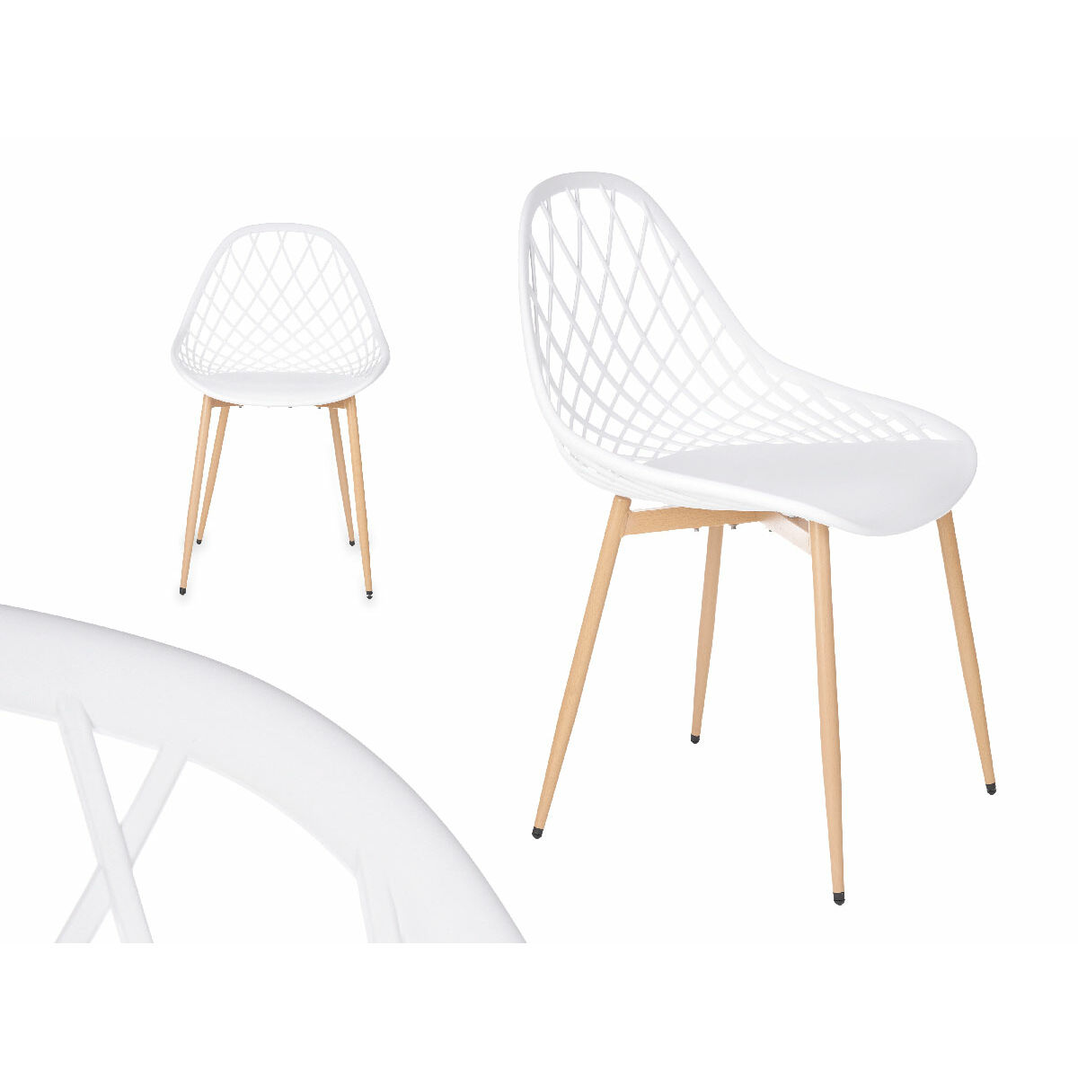 Silla de Comedor Gift Decor Blanco Metal Polipropileno 56 x 80 x 51 cm (4 Unidades)