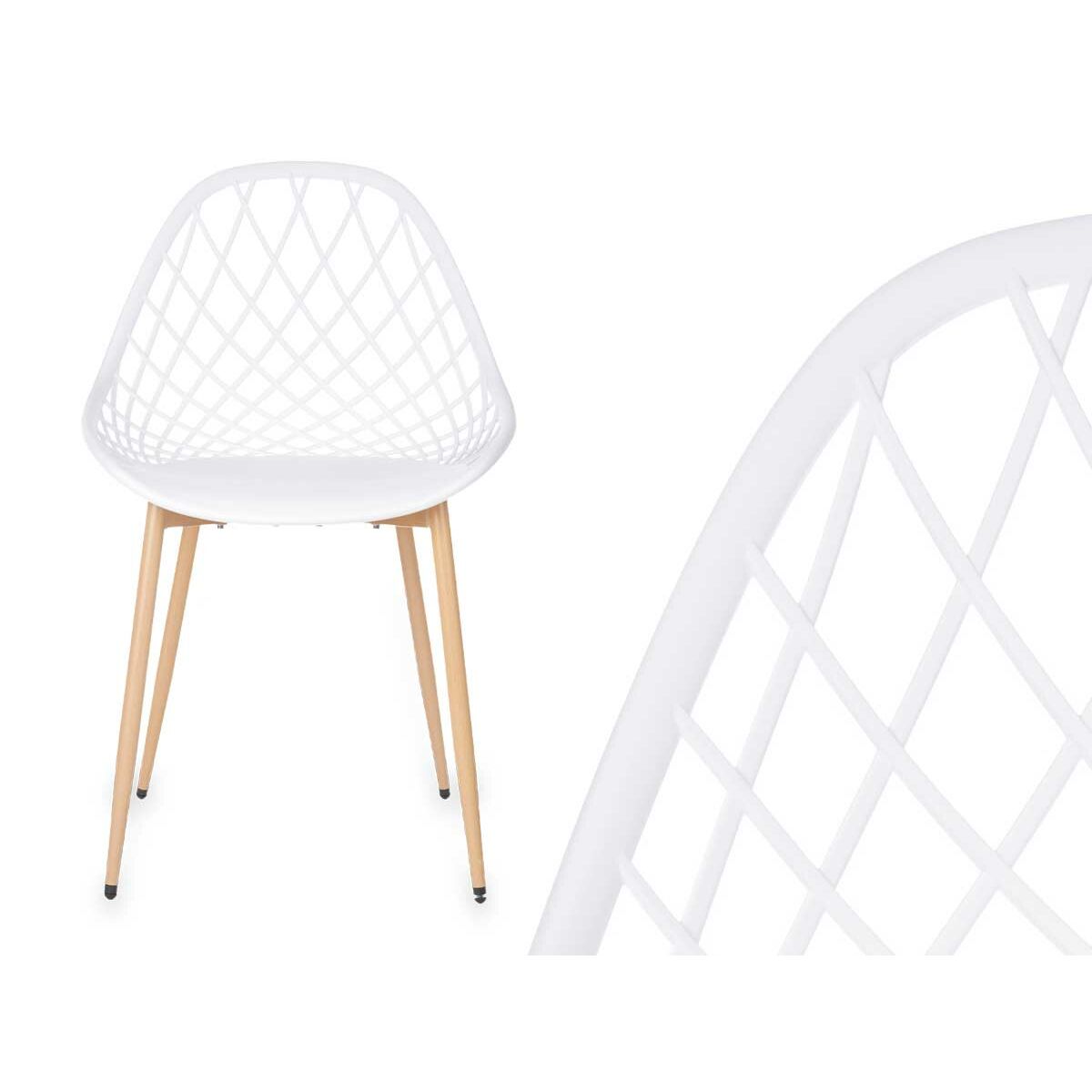 Silla de Comedor Gift Decor Blanco Metal Polipropileno 56 x 80 x 51 cm (4 Unidades)