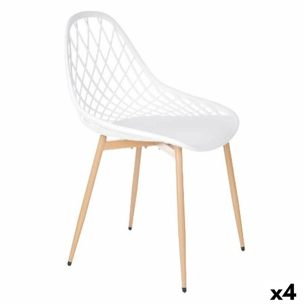 Silla de Comedor Gift Decor Blanco Metal Polipropileno 56 x 80 x 51 cm (4 Unidades)