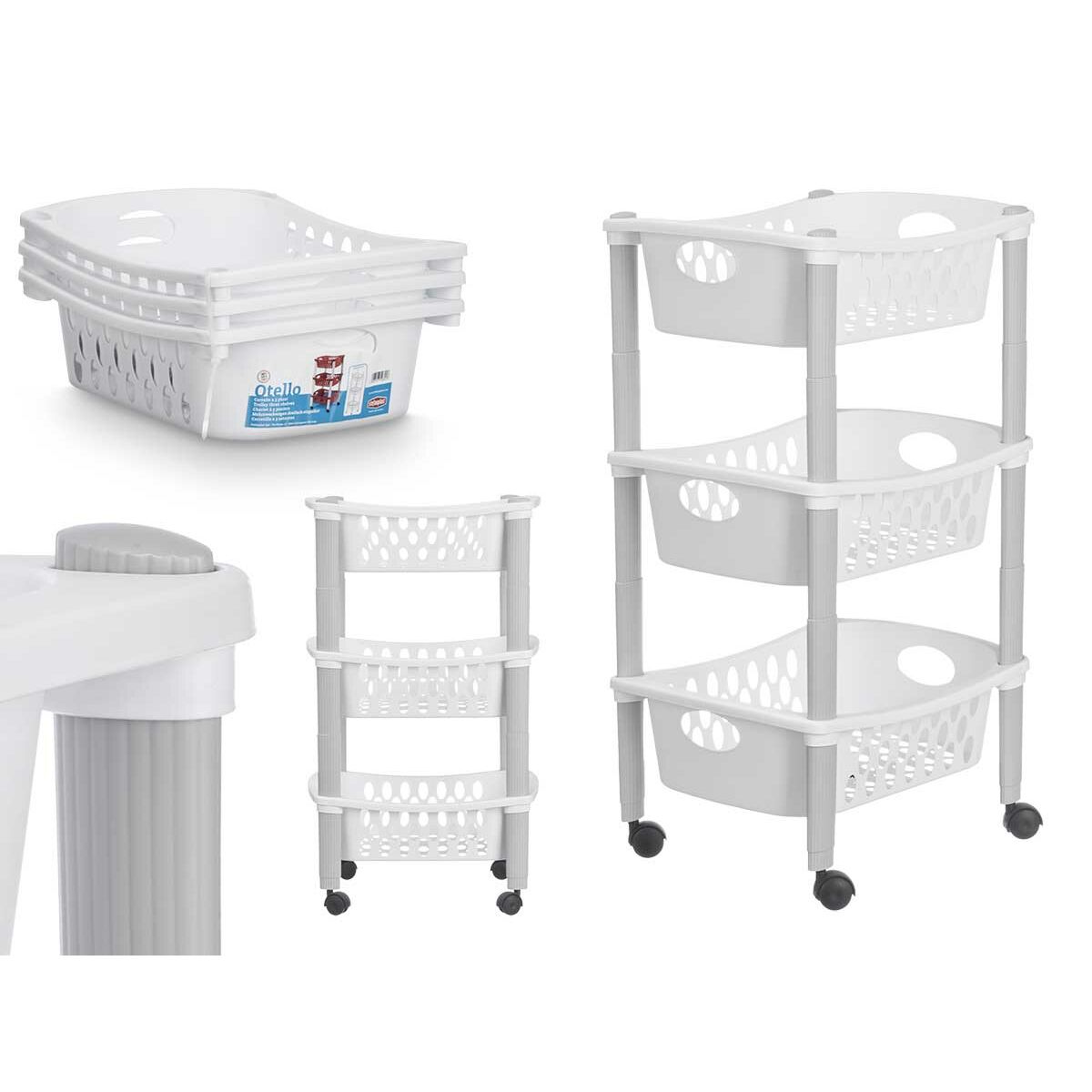 Carrito Verdulero Stefanplast Blanco Plástico 40 x 29,5 x 68,5 cm (6 Unidades)