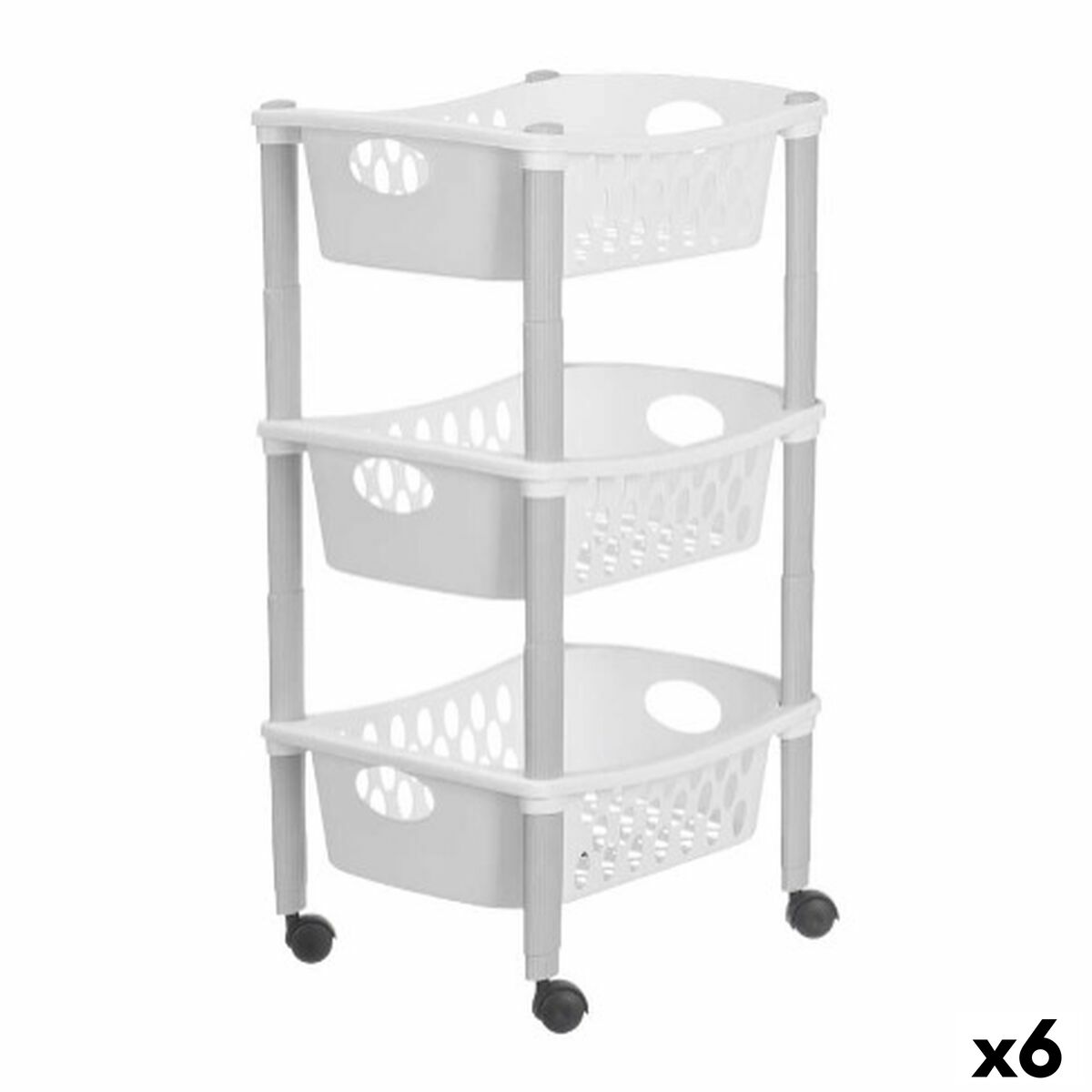 Carrito Verdulero Stefanplast Blanco Plástico 40 x 29,5 x 68,5 cm (6 Unidades)