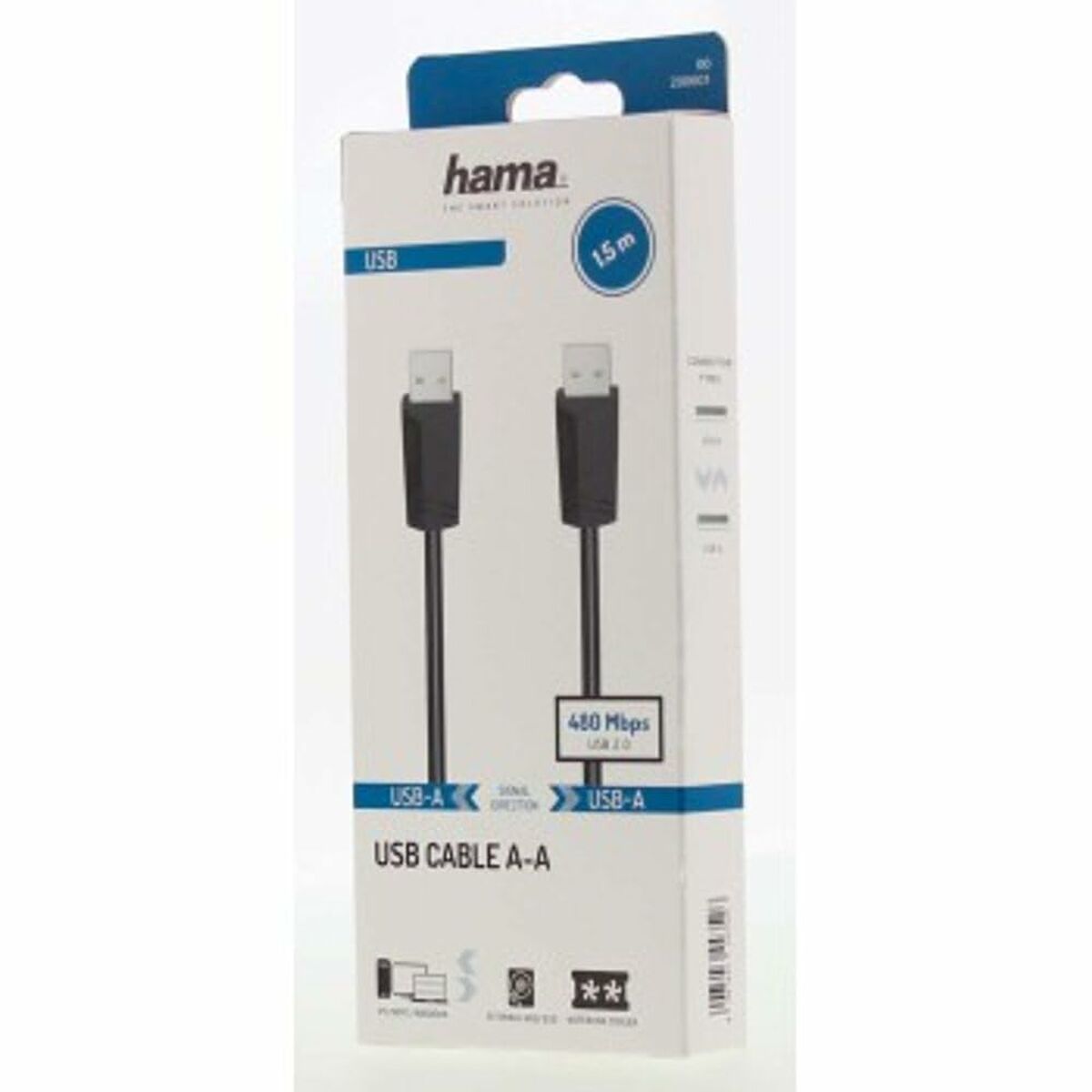 Cable USB Hama 00200601 Negro 1,5 m