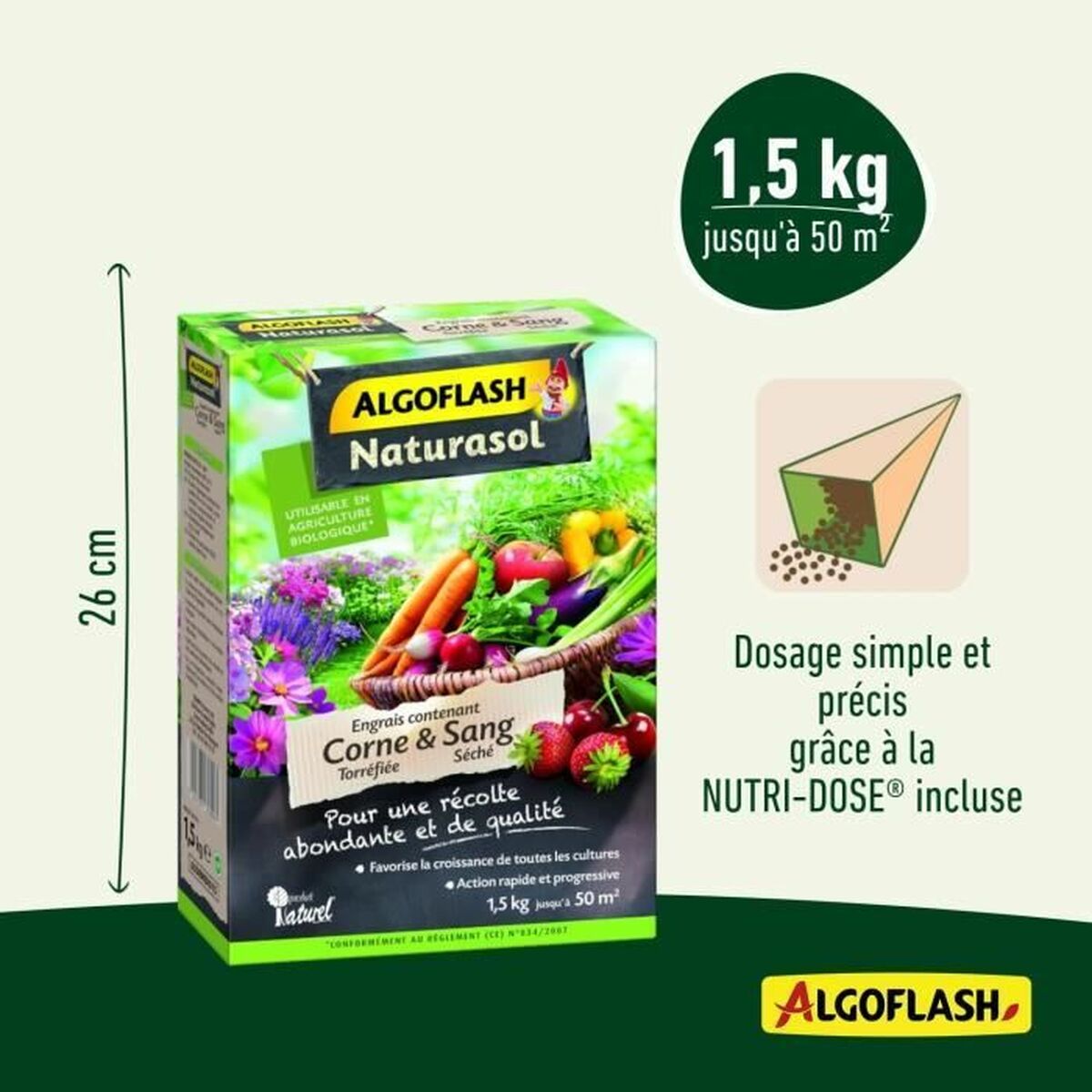 Fertilizante para plantas Algoflash 1,5 Kg