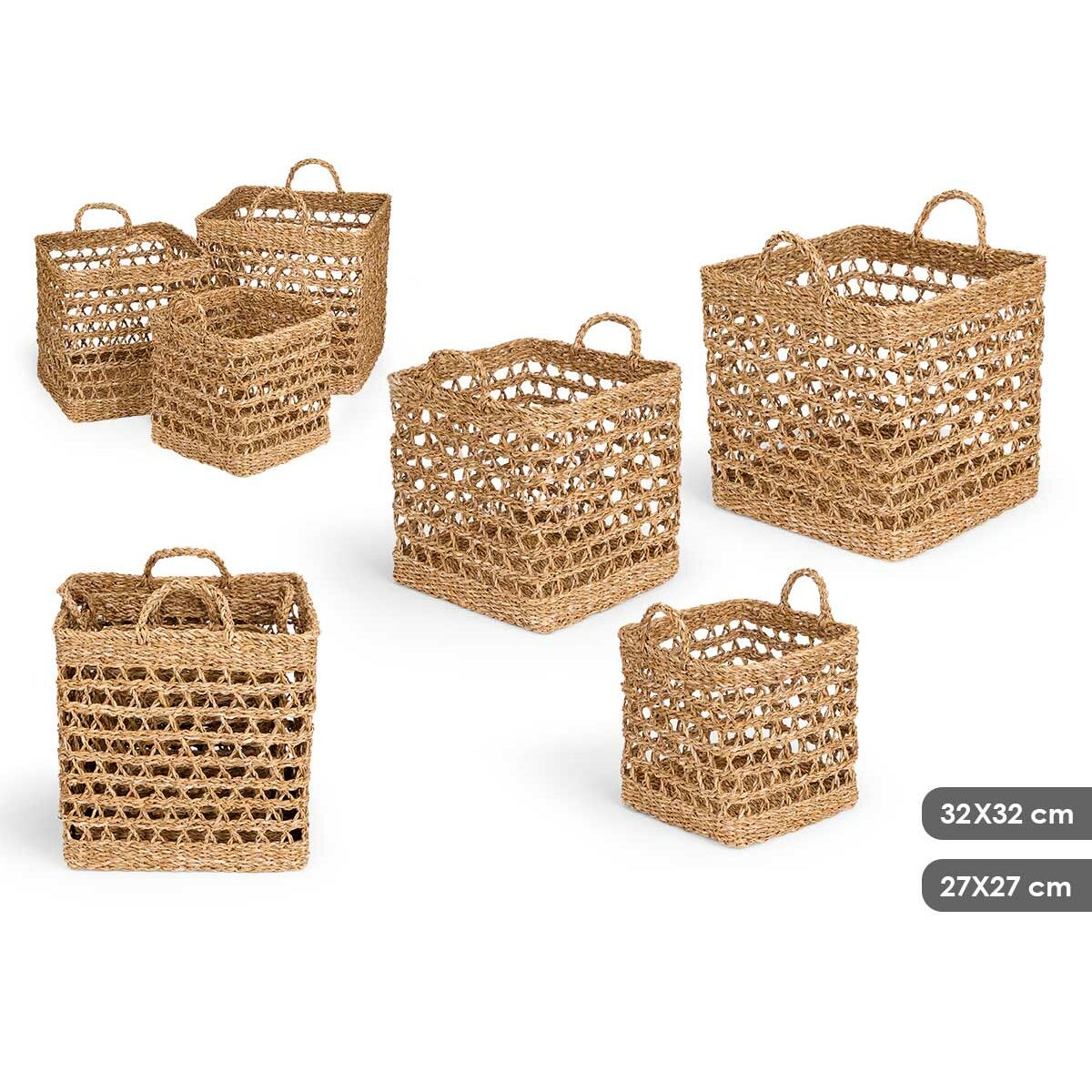 Juego de Cestos Gift Decor Marrón Algas marinas 2 Piezas (2 Unidades)