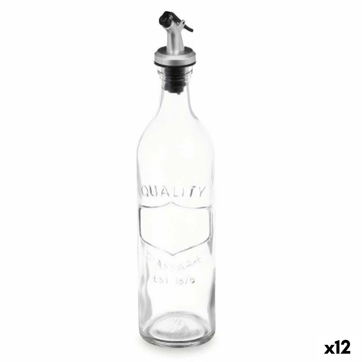 Aceitera Vivalto Transparente Vidrio Silicona Polipropileno 500 ml (12 Unidades)
