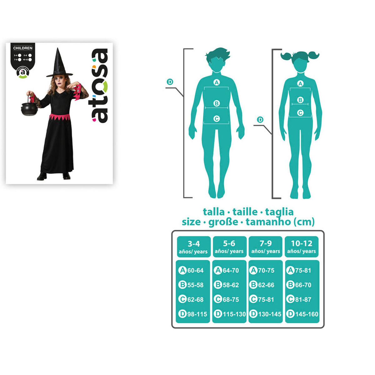 Disfraz para Niños Rosa Bruja Halloween