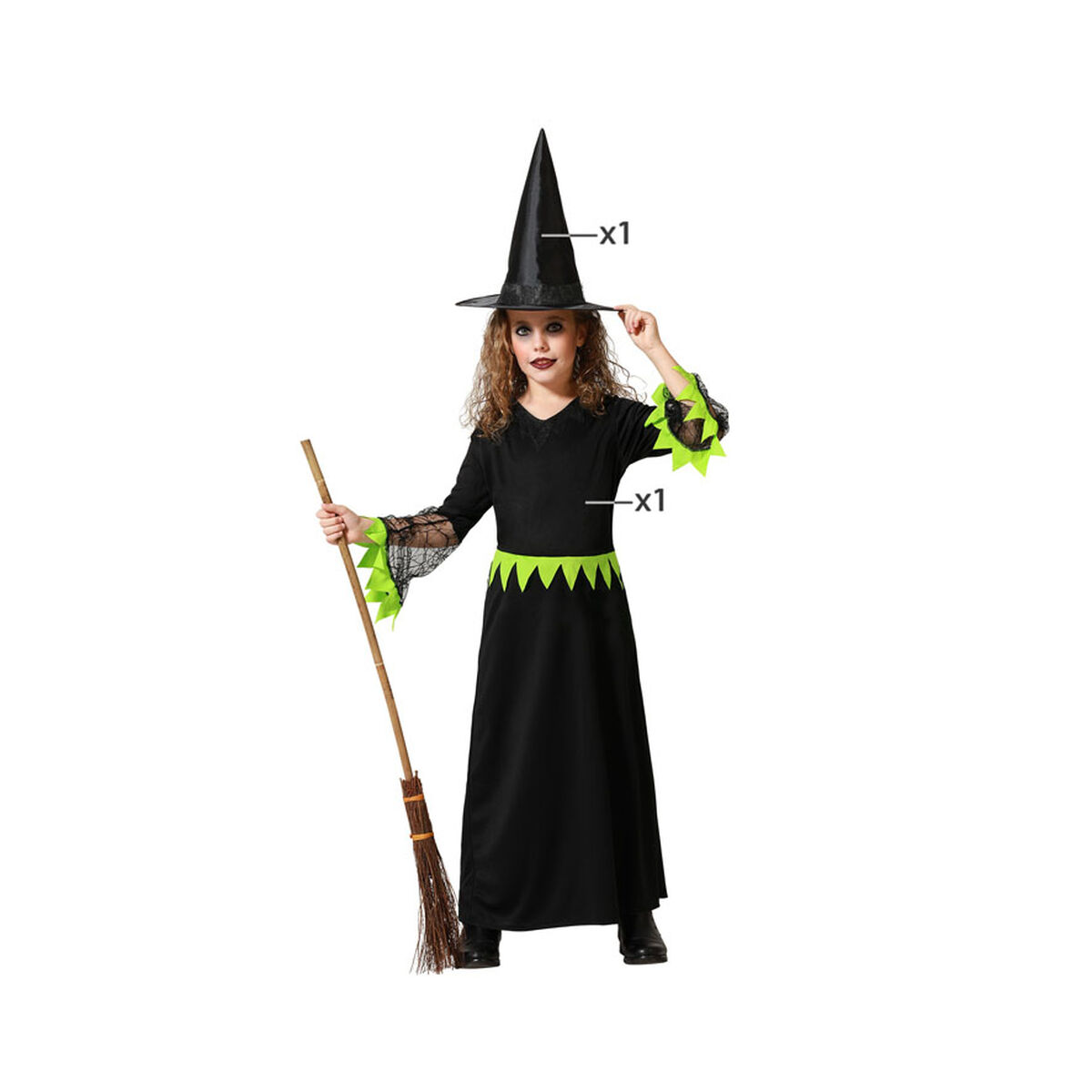 Disfraz para Niños Verde Bruja Halloween
