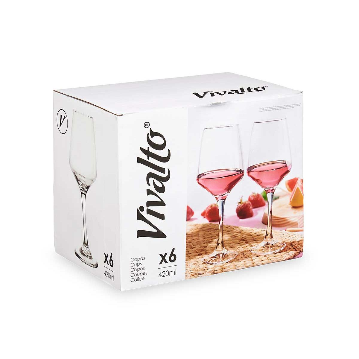Copa de vino Vivalto Transparente Vidrio 420 ml (6 Unidades)
