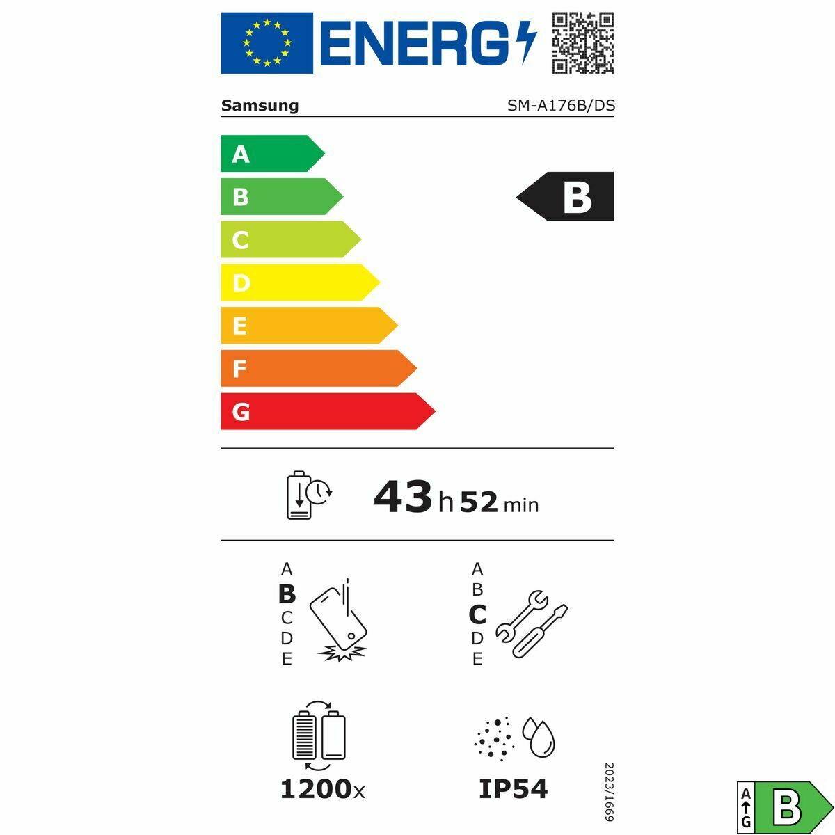 Smartphone Samsung SM-A176BZKAEUB Octa Core 4 GB RAM 128 GB Negro 6,7"