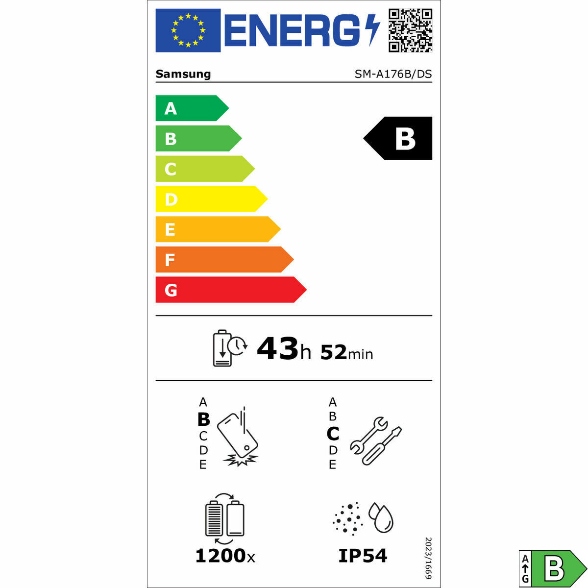 Smartphone Samsung SM-A176BZKAEUB Octa Core 4 GB RAM 128 GB Negro 6,7"
