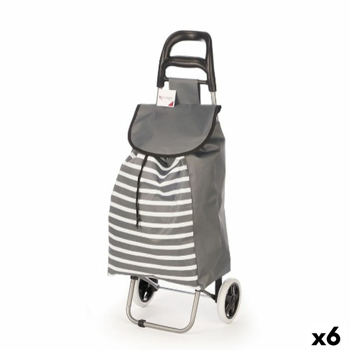 Carro de Compra Kinvara Blanco Gris 33 L 35,5 x 28 x 94 cm Rayas (6 Unidades)