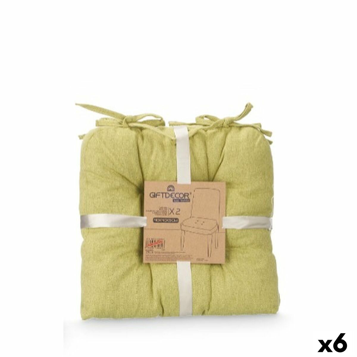 Set de cojines Gift Decor Verde 40 x 40 x 7 cm 2 Piezas (6 Unidades)