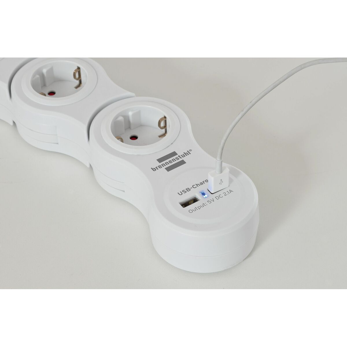 Regleta Enchufes 5 Tomas con Interruptor Brennenstuhl Vario-Power Blanco 3600 W USB x 2 (1,4 m)