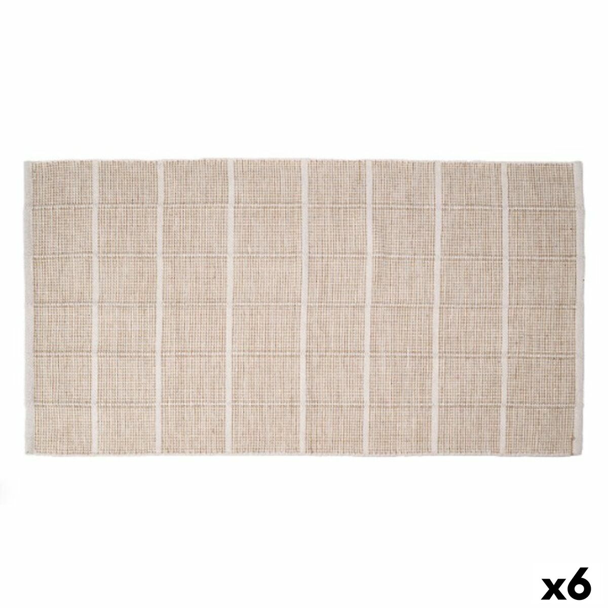 Alfombra Gift Decor Beige Cuadros 140 x 80 cm (6 Unidades)