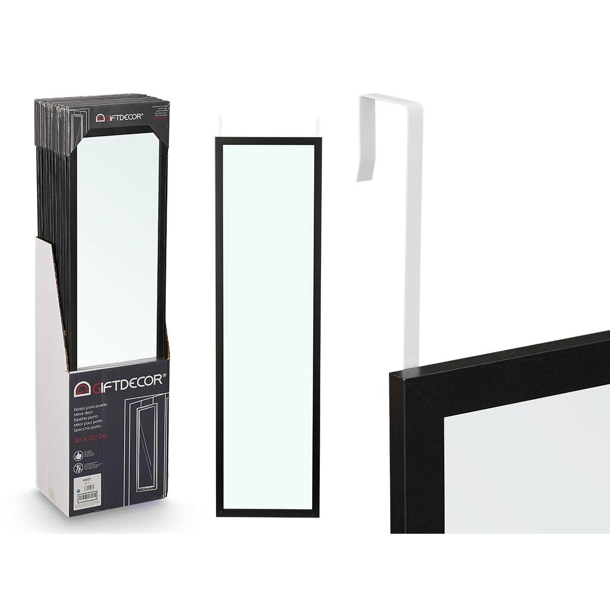 Espejo Colgante Gift Decor Negro 30 x 120 cm (12 Unidades)