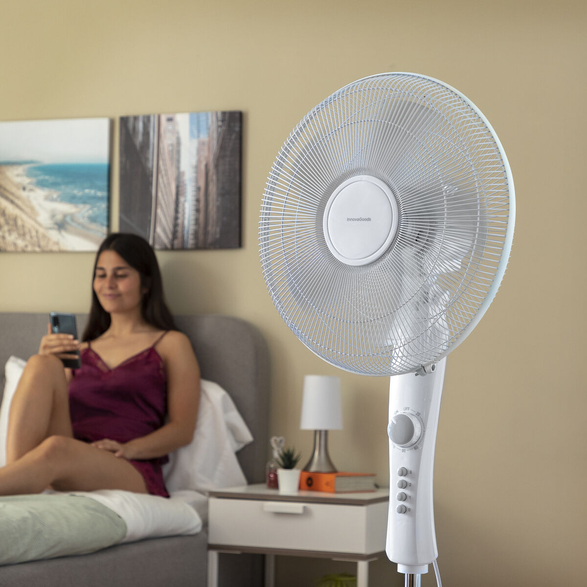 Ventilador de Pie InnovaGoods Blanco 45 W (Reacondicionado D)