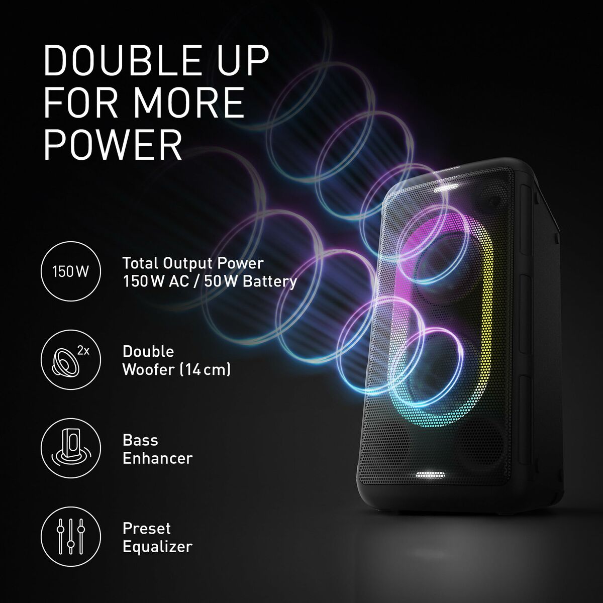 Altavoz Bluetooth Panasonic SC-BMAX10E-K Negro 150 W (Reacondicionado A)