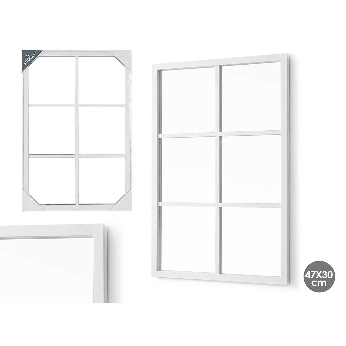 Espejo de pared Gift Decor Blanco Cuadrados 70 x 47 x 2 cm (6 Unidades)
