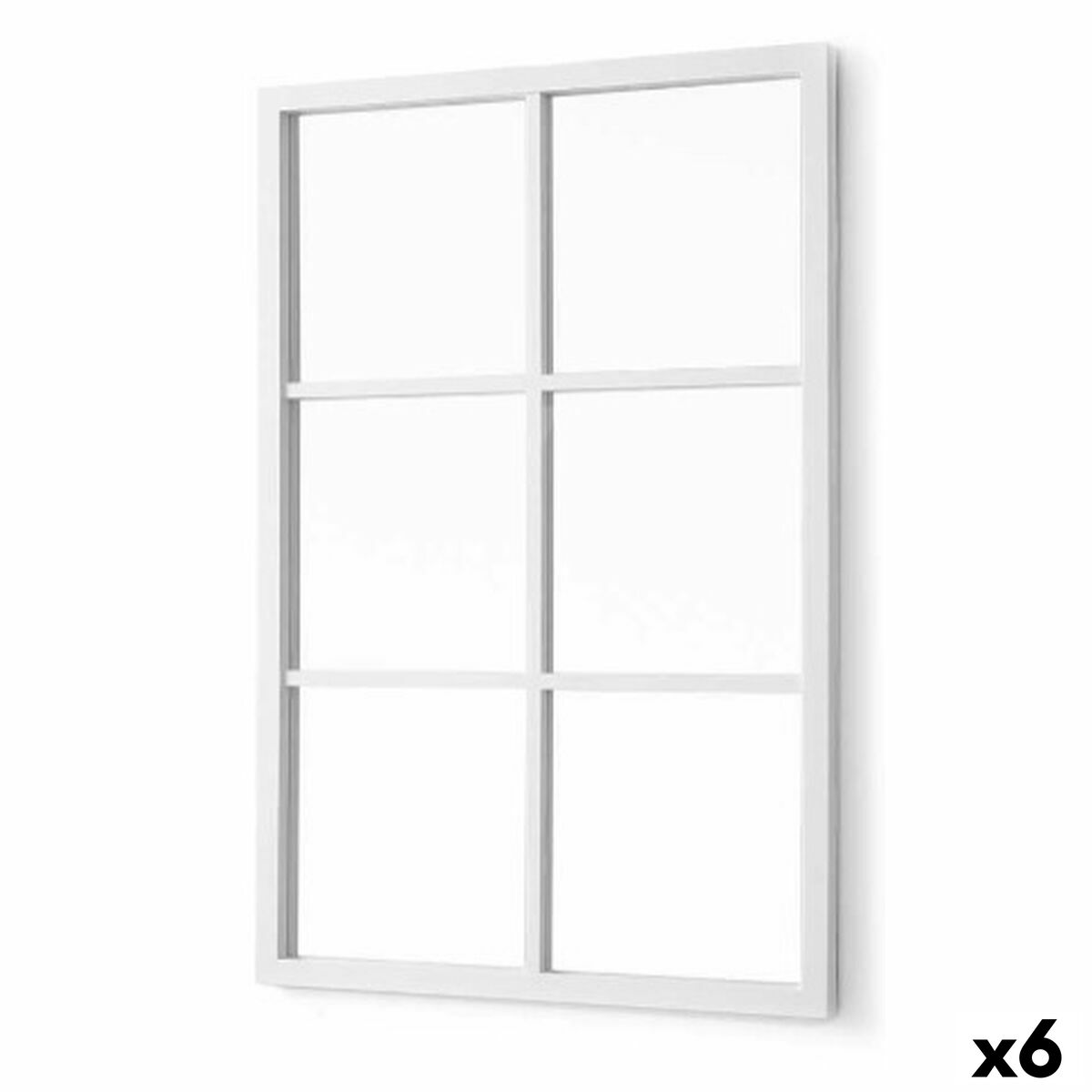 Espejo de pared Gift Decor Blanco Cuadrados 70 x 47 x 2 cm (6 Unidades)