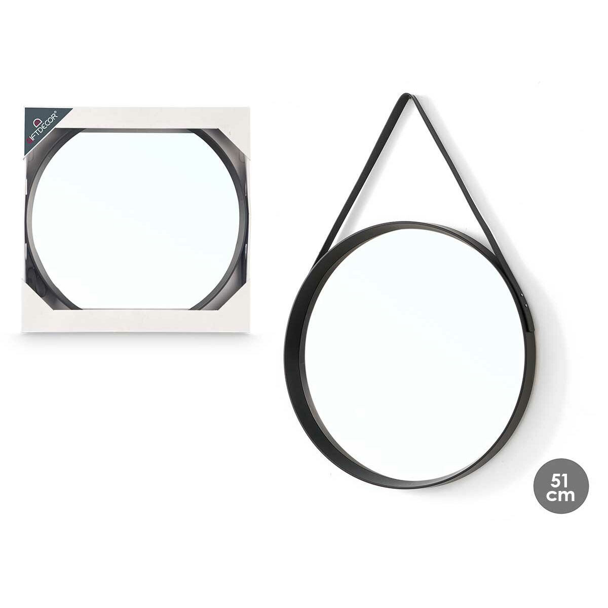 Espejo de pared Gift Decor Negro 51 x 4,5 x 76 cm (6 Unidades)