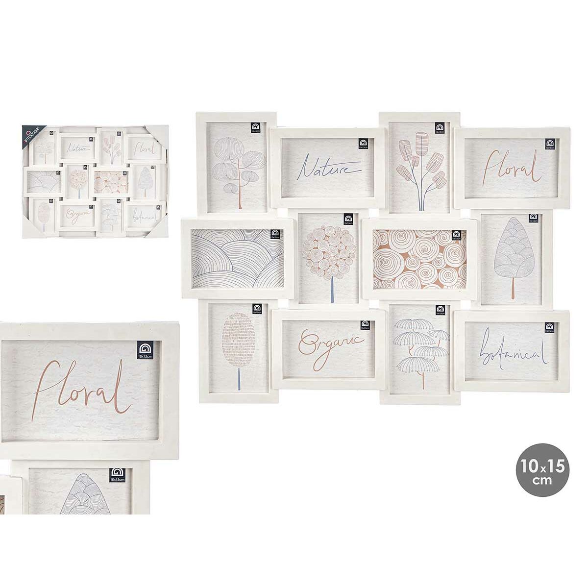 Portafotos de Pared Gift Decor Blanco Polipropileno (4 Unidades)