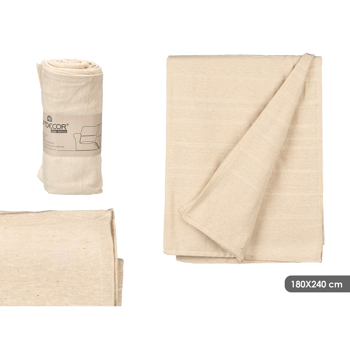 Colcha Gift Decor Beige 180 x 240 cm Rayas (9 Unidades)