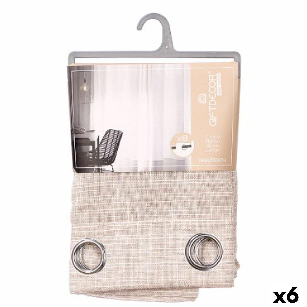 Cortina Gift Decor Marrón 140 x 260 cm Rayas (6 Unidades)