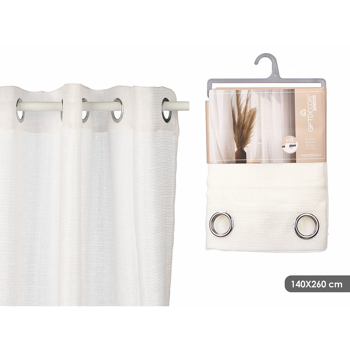 Cortina Gift Decor Blanco 140 x 260 cm (6 Unidades)