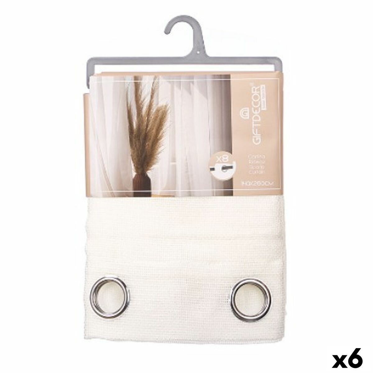 Cortina Gift Decor Blanco 140 x 260 cm (6 Unidades)