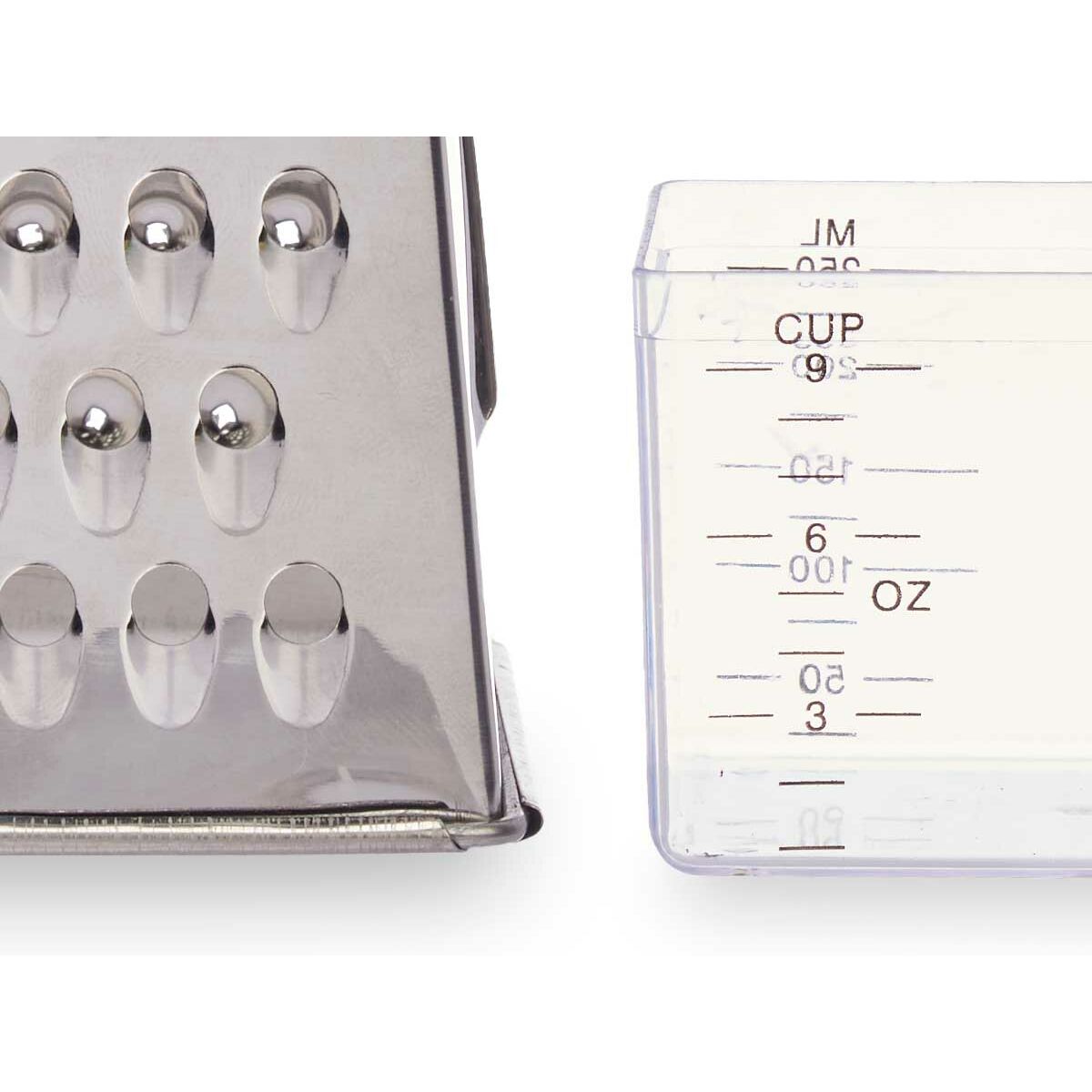 Rallador con Depósito Kinvara Transparente Plateado Acero Inoxidable Polipropileno Poliestireno 9 x 6,7 x 20,5 cm (12 Unidades)