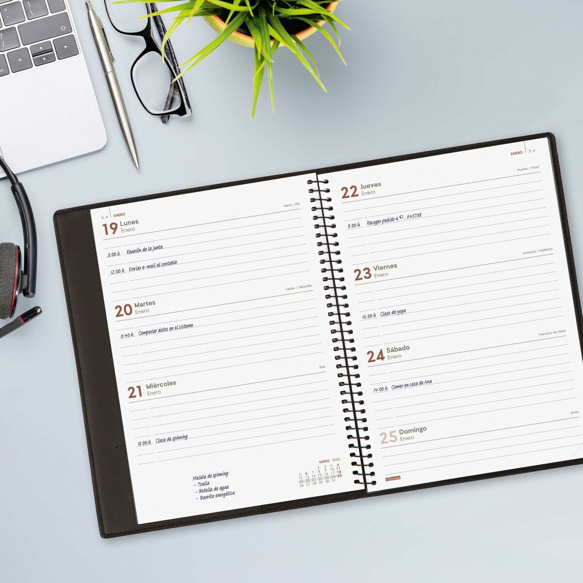 Agenda Finocam Negro A5 15,5 x 21,2 cm