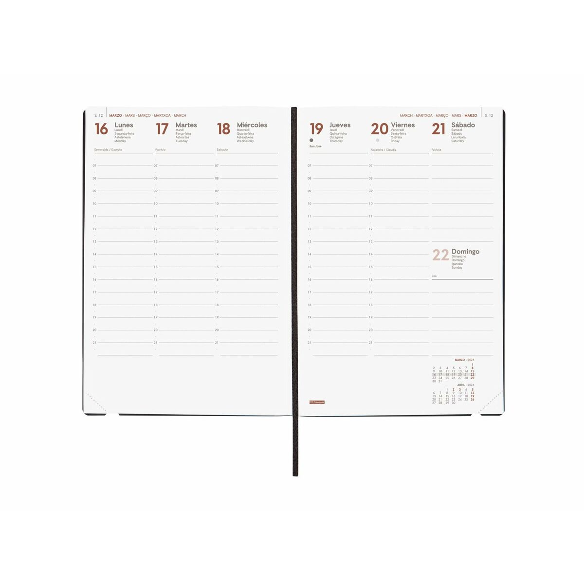 Agenda Finocam Rojo A5 14 x 20,4 cm