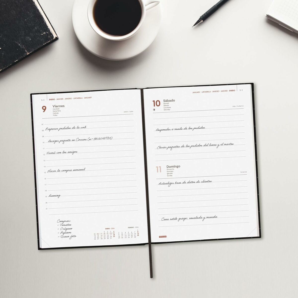 Agenda Finocam Negro A5 14 x 20,4 cm